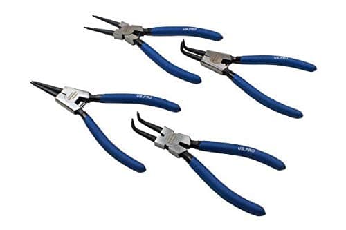 Image of US PRO Tools 4 Piece 7" Circlip Pliers Set - Internal External Bent & Straight 2256