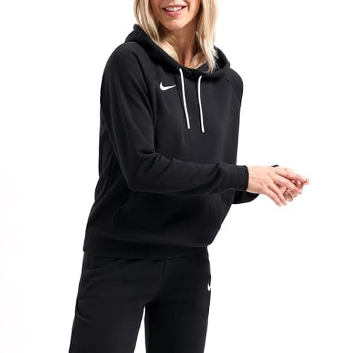 Image of NIKE Womens Nk Flc Park20 Po Hoodie Sweatshirt, Black/White, M EU