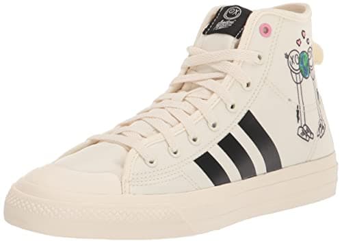 Image of adidas Originals Nizza Hi RF Skate Shoe, Cream White/Black/Pantone, 6 US Unisex Big Kid
