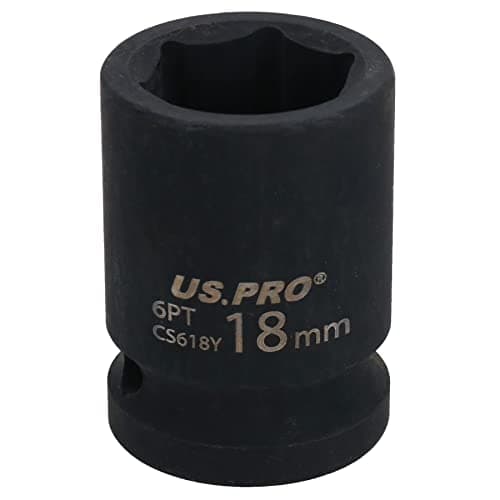 Image of 18mm Metric Shallow Impact Impacted European Style Socket 1/2" Drive 6 Sided