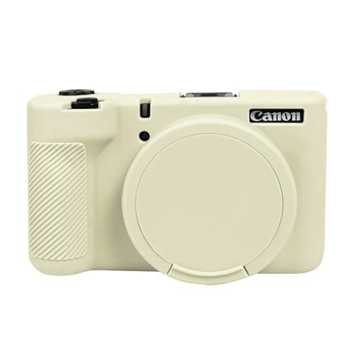 Image of Easy Hood V1 Case, Silicone Camera Cover with Removable Lens Cover, Soft Protector Lightweight Carrying Body Skin for Canon PowerShot V1 Digital Camera - Beige