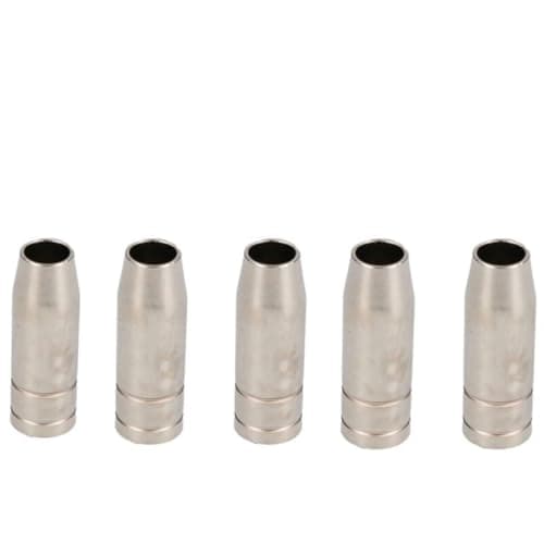 Image of Auratrove 5pcs MIG MB15 Conical Nozzle Shroud Gas Push On Accessories for Welding Torch, 18mm OD 12mm ID 54mm Length