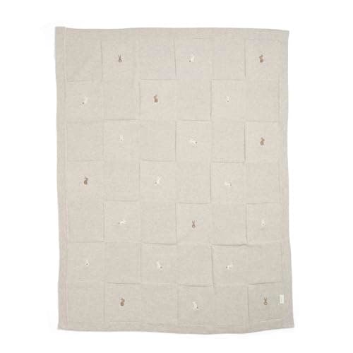 Image of Mamas & Papas Nursery Small Knitted Blanket, Bunny Grey, 70 x 90 cm