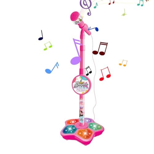 Image of Kidi Super Star DJ - 100cm Height Adjustable Microphone with Stand | Durable Singing Toy with Musical Effects for Boys and Girls, Interactive Karaoke Game Set