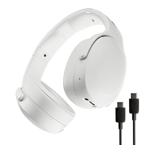 Image of Skullcandy Crusher Evo Wireless Bluetooth Headphones with Multi-Sensory Bass and Charging Cable, Noise Isolating Over-Ear Fit, Up to 40 Hours Battery, Microphone for iPhone Android - Bone