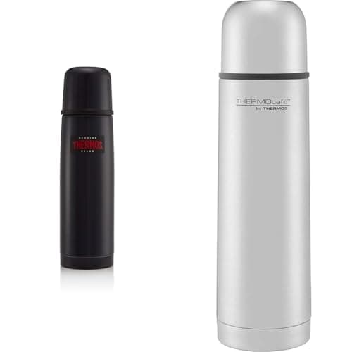 Image of Thermos 185511 Light and Compact Flask, Midnight Blue, 500 ml & Thermos Thermo Cafe S/S Flask - 181109, Silver, 0.5 Litre