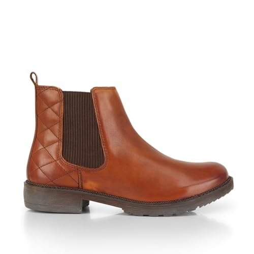 Image of Catesby Olivia Women's Genuine Leather Chelsea Boots | Quilted Elasticated Ankle Shoe