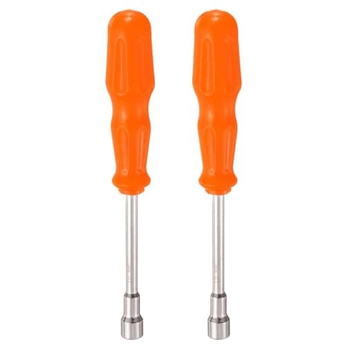 Image of sourcing map 2pcs Metric Nut Driver 10mm Dia 92mm Shank 6 Point Hex Hexagon Socket Wrench Screwdriver with Non-Slip Handle for Tightening and Loosening Fasteners