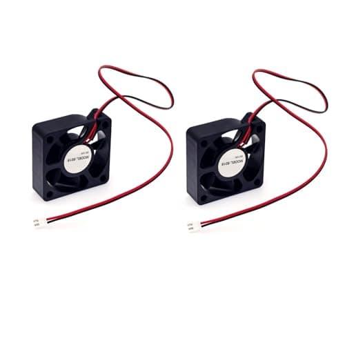 Image of JZK 2PCS 50x50x15mm DC 12V mini cooling fan 50mm with 2 pin leads, 6700 rpm, 0.12A, 5015 dual ball bearing small brushless DC fan 5cm for cooling or ventilation, 3D printer fan
