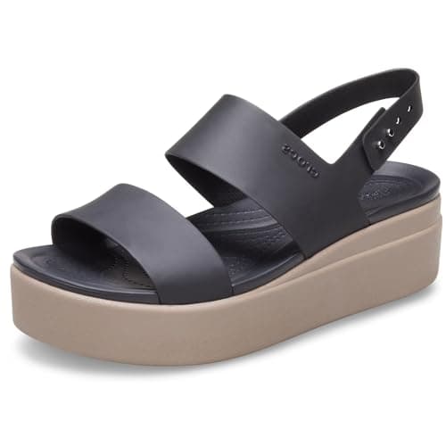 Image of Crocs Women's Brooklyn Low Wedge W Clog, Black Mushroom, 4 UK