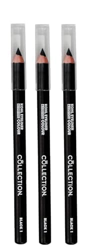 Image of Collection Cosmetics, Kohl Eyeliner Precision Colour, Smokey Eye Effect, 4g, Black (Pack of 3)