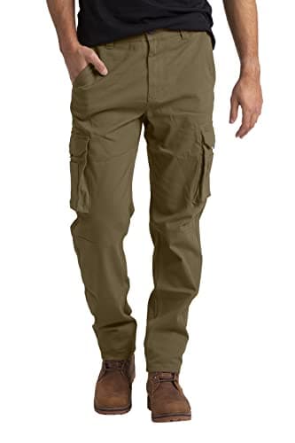 Image of westAce Men's Cargo Work Trousers Casual Stretch Cotton Heavy Duty Relaxed Fit Durable Safety Multi Pockets Construction Work Hiking Combat Work Utility Cargo Pants 32W-44W (Khaki, 34W / 34L)