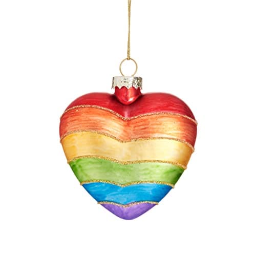 Image of Sass & Belle Rainbow Heart Shaped Bauble