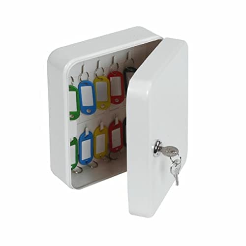 Image of Phoenix Safe Company Metal Safe Company 20 Hook Key Box with Lock - White