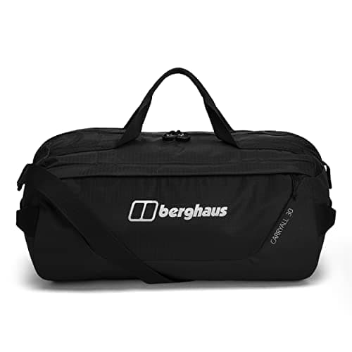 Image of Berghaus Unisex Carry All Mule Holdall 30L Duffel Bag | Compact and Lightweight | Detachable Shoulder Stap Travel Holdall, Black/Black, One Size