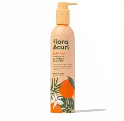 Image of Flora & Curl Citrus Superfruit Radiance Shampoo | Curl-Restoring Botanical Hair Wash with Argan Oil, Tangerine & Sweet Orange Oil | For Dull, Curly & Textured Hair | Sulphate-Free | 300ml