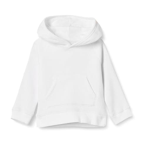 Image of Amazon Essentials Girls' Pullover Hoodie Sweatshirt, White, 2 Years