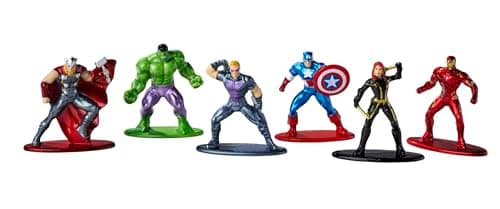 Image of Jada Toys - Marvel Avengers Diorama Pack, Set of 6, Nano Collectible Metal Figures, 6 Pieces/Set, 4 cm, from 3 Years