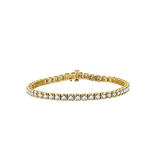 Image of Dazzlingrock Collection 1.55 Carat (ctw) Round Diamond Tennis Bracelet 1-1/2 CT, 14K Yellow Gold