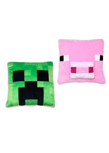 Image of Minecraft Officially Licensed Vibes Square Cushion, Super Soft Reversible 2 Sided, Perfect for Any Bedroom, Sofa or on the Bed 35cm x 35cm