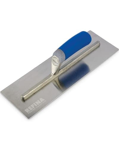 Image of REFINA FINATEX-1 Laying On Plastering Trowel - 14 x 4.75" (355 x 120mm) Plasterers w/ 0.65mm Durable Stainless Steel Blade & Ergonomic Handle - Applying, Smoothing & Finishing Trowel