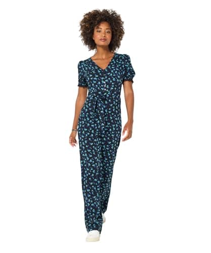 Image of Joe Browns Women's Wide-Leg Ditsy Floral Jumpsuit, Black, 44 Taille Petite