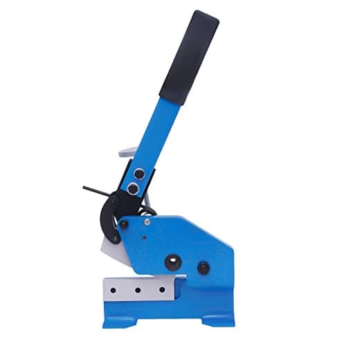 Image of Manual Metal Shear Cutter Benchtop Lever Shear Carbon Steel Plate Guillotine Scissor Cutter for Cutting Steel Plate Flat and Round Steel (125mm)