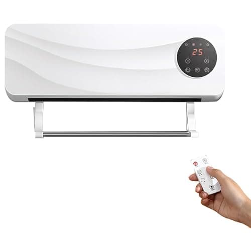Image of Wall Mounted Split Air Conditioner and Heating System with Remote Control - Portable for Room, Kitchen, Office - Includes Touch Screen Fan and Coat Hanger