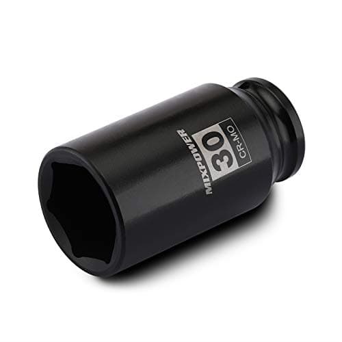 Image of MIXPOWER 1/2" Drive Deep Impact Socket, CR-MO, 30 MM, 6 Point, Axle Nut Impact Grade Socket for Easy Removal