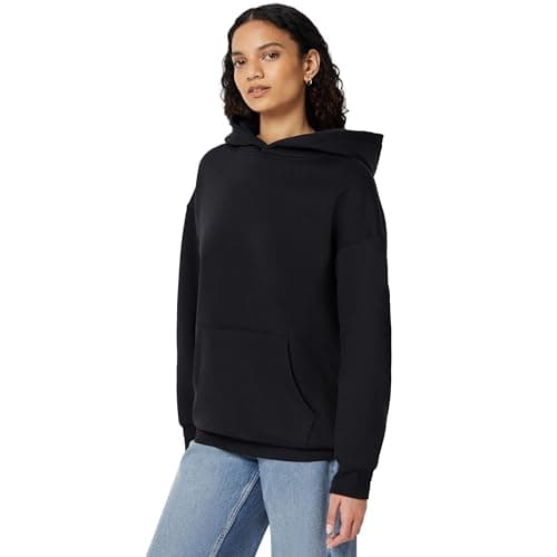 Image of Amazon Essentials Women's Oversized-Fit Fleece Hoodie, Black, Large