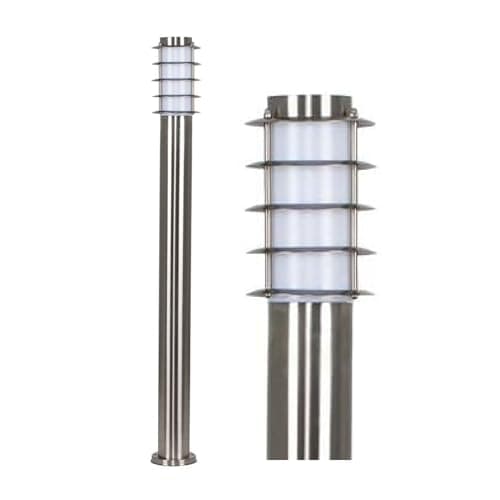 Image of MiniSun | Modern Outdoor Stainless Steel Bollard Lantern Light Post 1 Metre | Outdoor Lights & Home/Garden Improvements Essential | | Mains Wired