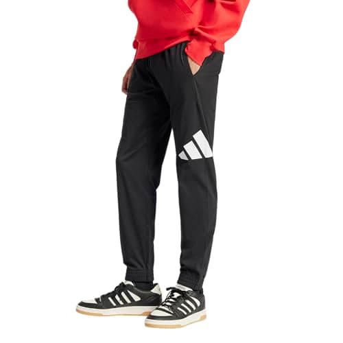 Image of adidas Men's Essentials Big Logo Single Jersey Pants, Black/White, Medium