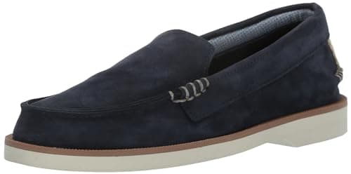 Image of Sperry Mens Authentic Original Venetian Double SoleBoat Shoe, Navy Nubuck, 9.5 Wide