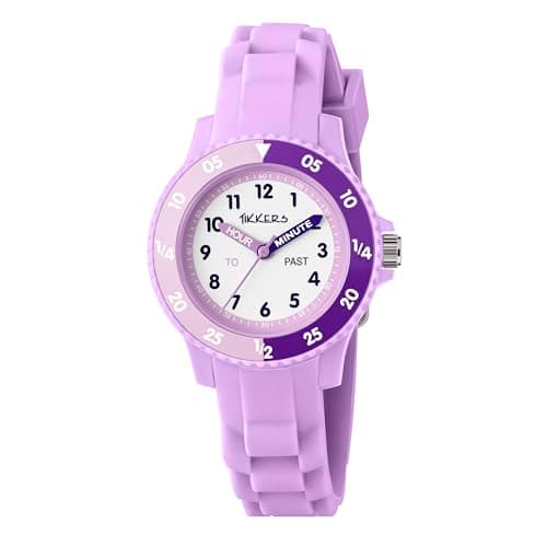 Image of Tikkers Girls Lilac Silicone Strap Timer Teacher Watch