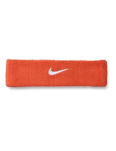 Image of Nike Swoosh Classic Headband Running Fitness Training Sports Hairband, Team Orange/White, One Size