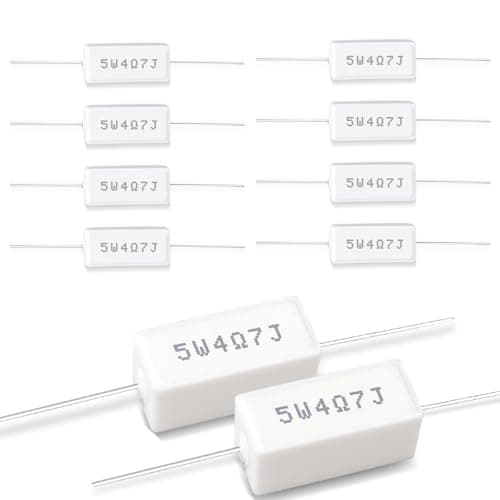Image of Innfeeltech 10 Pcs 5W 5% Tolerance 4.7 ohm Ceramic Cement Resistor For DIY Project and Experiments
