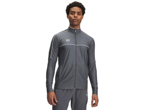 Image of Under Armour Men's Challenger Track Jacket, Light and Breathable Sports Coat for Men, Fast-Drying Track Jacket for Football, Running and Outdoor Pursuits,Castlerock / / White,XXL