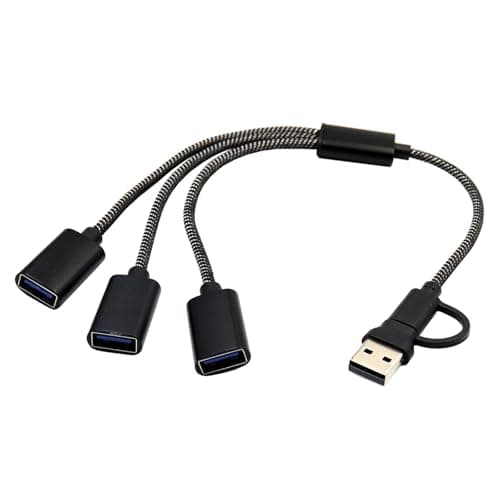 Image of YPBEW USB Type C Port to 2/3 USB2.0 Splitter Simultaneous Charging and 480Mbps Data Sync for Electronics USB Y Splitter Charging and Data Cable