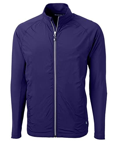 Image of Cutter & Buck Adapt Eco Knit Hybrid Recycled Mens Full Zip Jacket, College Purple, L