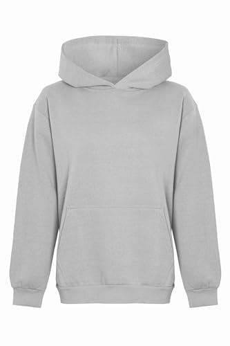 Image of imporio 11 Women's Lightweight Pullover Hoodie Soft Stylish Without Drawstring Ladies Hoodie UK Size S-XL (UK, Alpha, L, Regular, Regular, Ash Grey)
