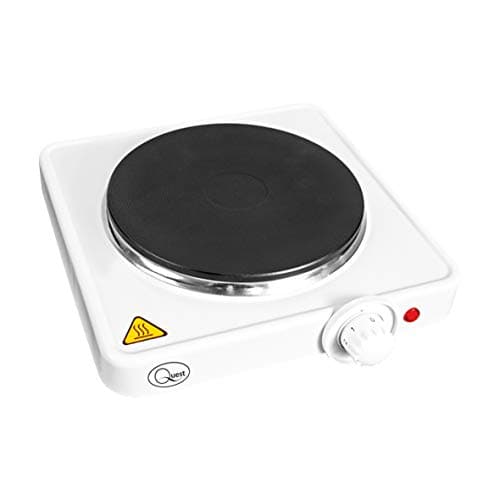 Image of Quest 35240 Electric Single Hob/Hot Plate with Temperature Control / 1500W Hob / 5 Temperature Settings/Portable, Ideal for Camping, Caravans & Travelling