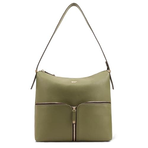 Image of Paul Costelloe Leather Women's Designer Hobos & Shoulder Bag, Genuine Leather & Multi Pocket Handbags with 3 Colour Options, NAZAS (MAYFLY)