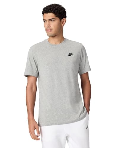 Image of NIKE Mens M Nsw Club Tee T-Shirt, Dk Grey Heather/(Black), L EU