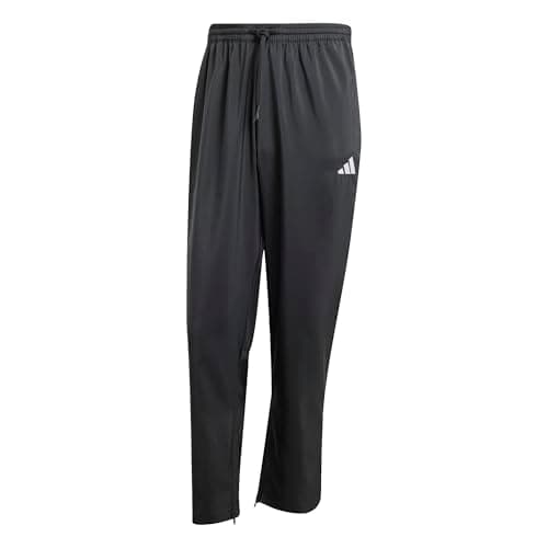 Image of adidas Men's Essentials Small Logo Stanford Pant Open Hem, Black/White, S