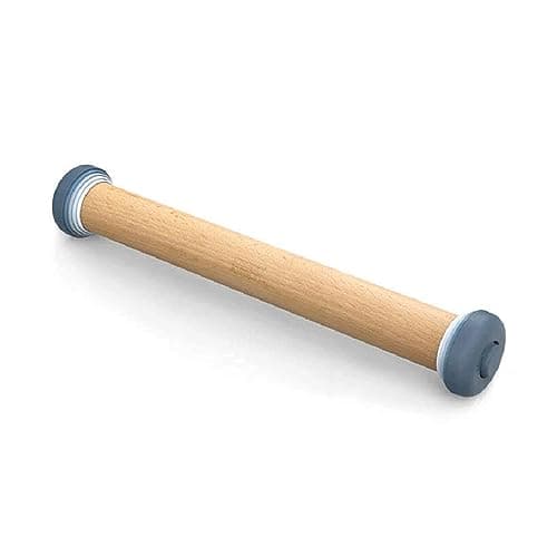 Image of Joseph Joseph PrecisionPin - Rolling Pin with Adjustable Pastry Thickness, Baking and Dough Rollers, Beech Wood, Pastel Blue