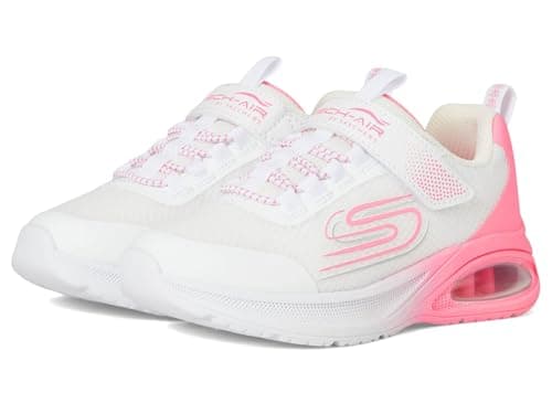 Image of Skechers Girl's Microspec Max Advance Fly 3.0 Sneakers, White Mesh/Pink Trim, 3 UK Child