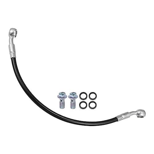 Image of X AUTOHAUX Motorcycle Hydraulic Brake Line Oil Hose Pipe 30cm Black 1 Set