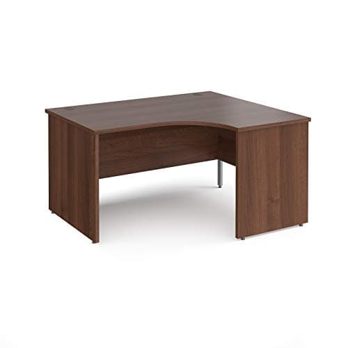 Image of Mr Office Maestro 25 right hand ergonomic desk - with panel end leg, Walnut, 1400
