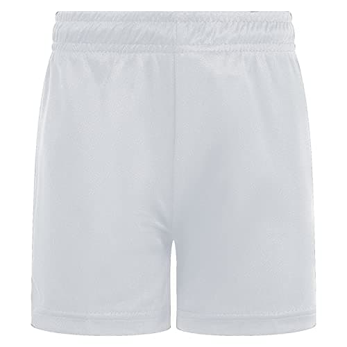 Image of Athletic Sportswear Kids Football Shorts Junior Boys Girls Premium PE Running Gym Sports Fitness Shorts (White, 11-12 Years)