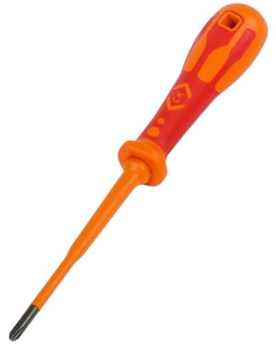 Image of C.K Dextro VDE Ultra Slim Modulo Electrical Screwdriver MOD2 x 125mm, SL/PZ Plusminus Thin, Electricians Insulated Terminal MCB Screwdrivers, Grip Tip, Fuse Board Screw Driver, Hand Tools T49245